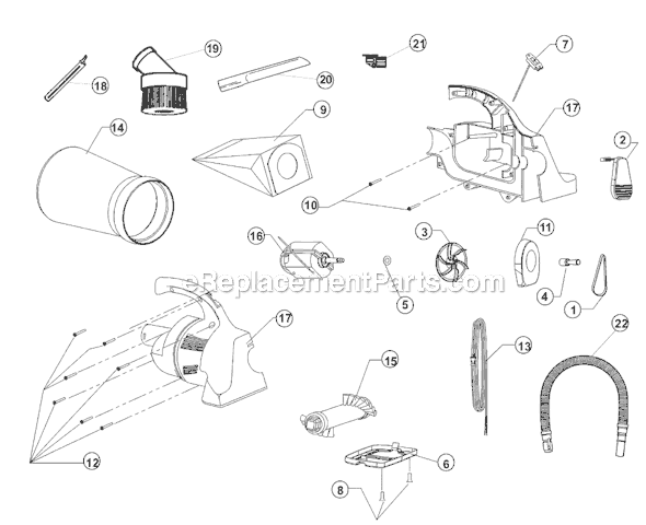 Page A Diagram and Parts List for M08100RED CA Dirt Devil Hand Vacuum
